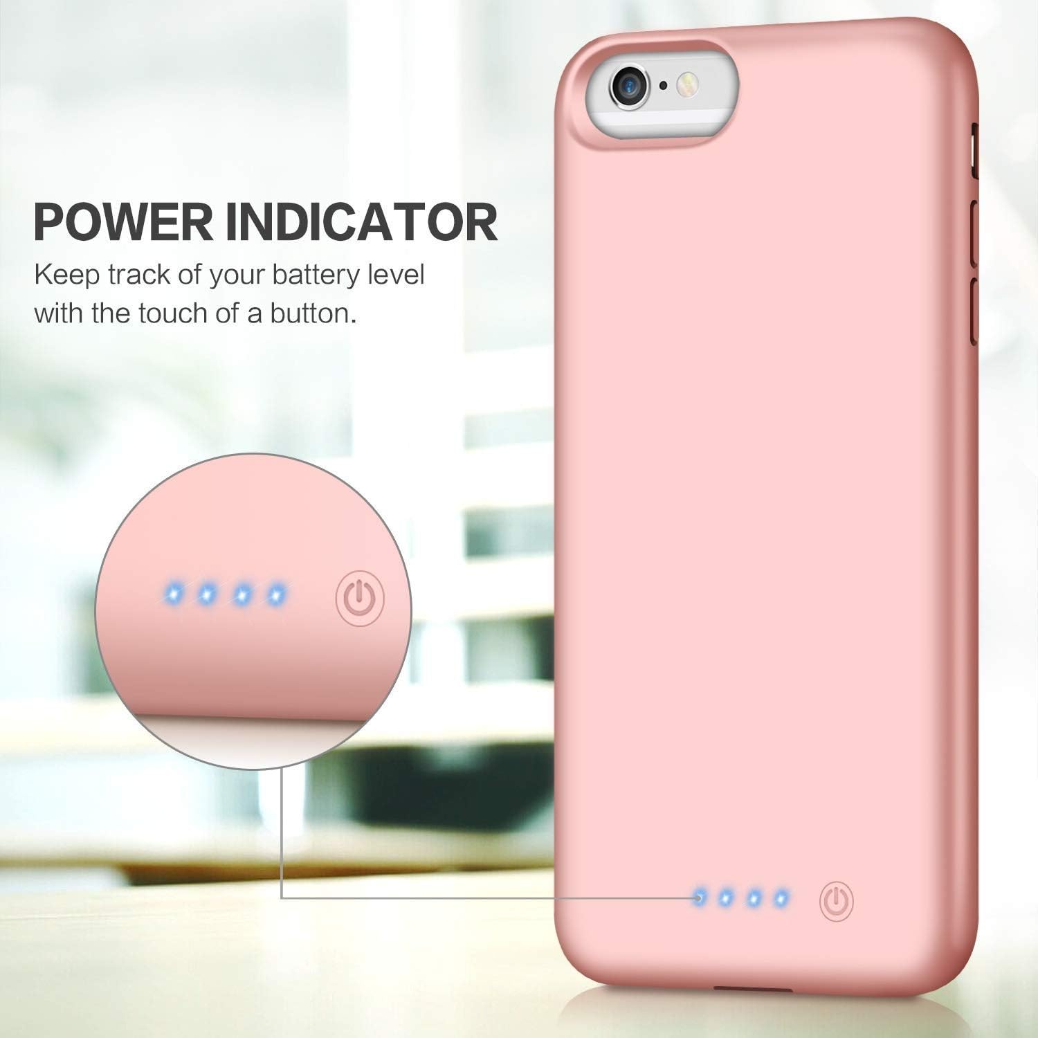 Battery Case for iPhone 6s Plus/6 Plus/7 Plus/8 Plus,8500mAh Portable Charging Case External Battery Pack for iPhone 6s Plus/6 Plus/7 Plus/8 Plus Rechargeable Charger Case Backup Power Bank(5.5 inch)