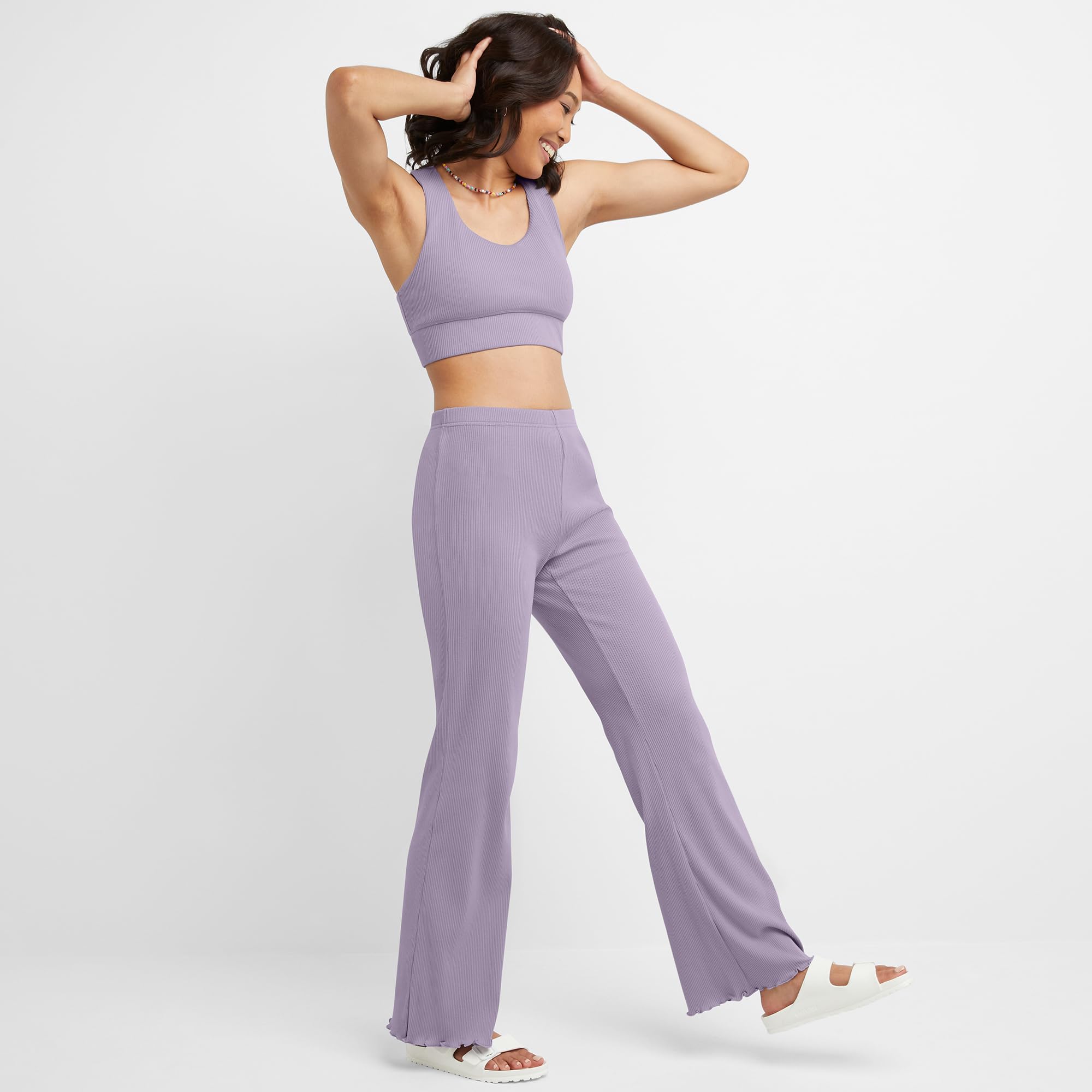 Hanes Damski Originals Longline Racerback, umiarkowane wsparcie pulower sportowy biustonosz, wyciszony Iris, XS, Wyciszona tęczówka, XS