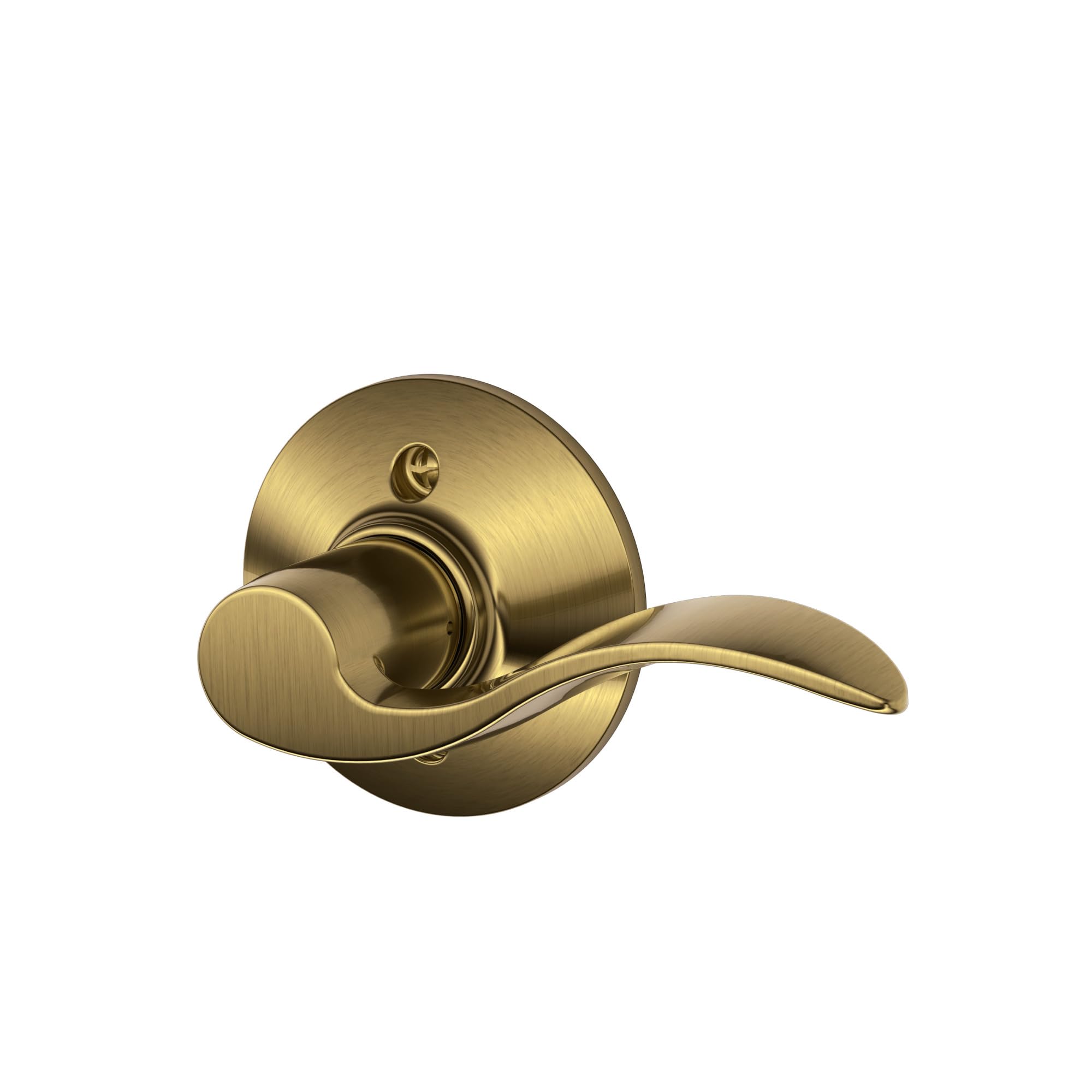 SCHLAGE F170ACC609RH Acc 609 F170 Accent Decorative Dummy Door Lever, 2.72 in Projection X 4-1/8 in L, Antique Brass