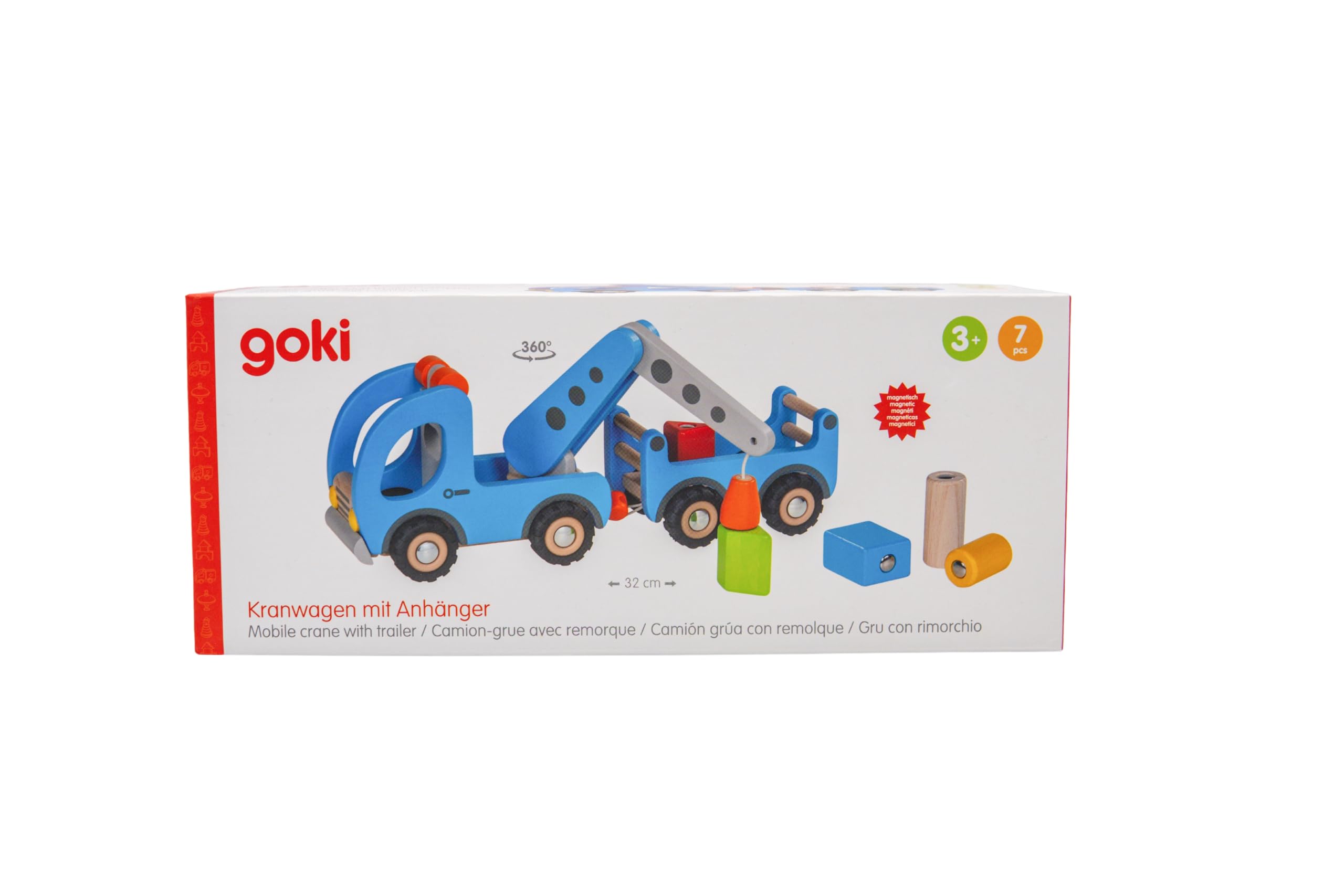 Goki - Camion Grue avec Remorque n'applique Pas de Jeux d'action et de réflex, Multicolore, Unique (55875)