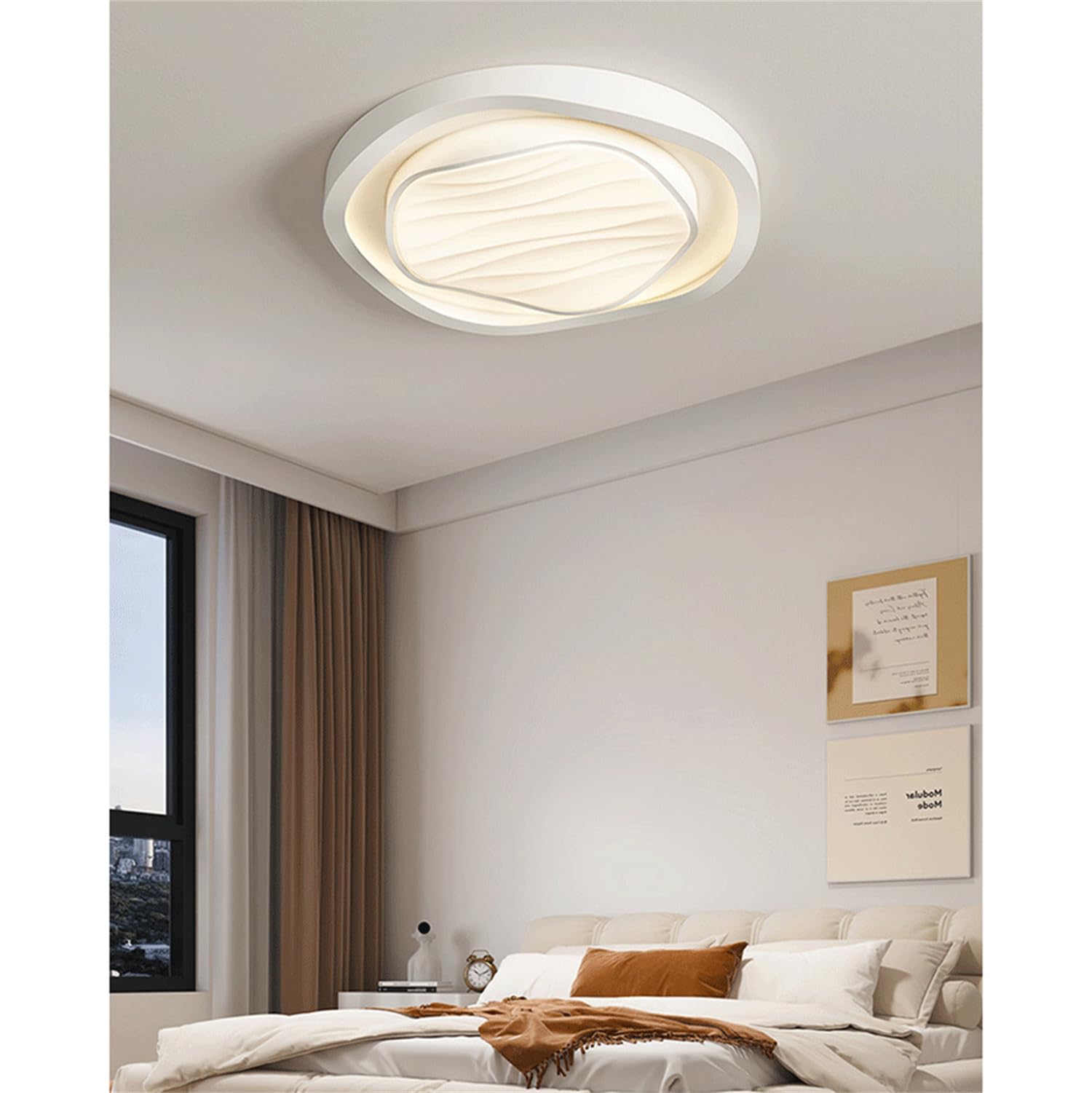 Lámpara Techo Metálica Estilo Crema Con Panel 3 Temperaturas Color