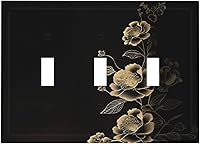 Vista 15 de Placa de pared de doble palanca de 2 cuadrillas con diamantes brillantes con diamantes, bonito ojo fucsia, placa frontal decorativa para dormitorio