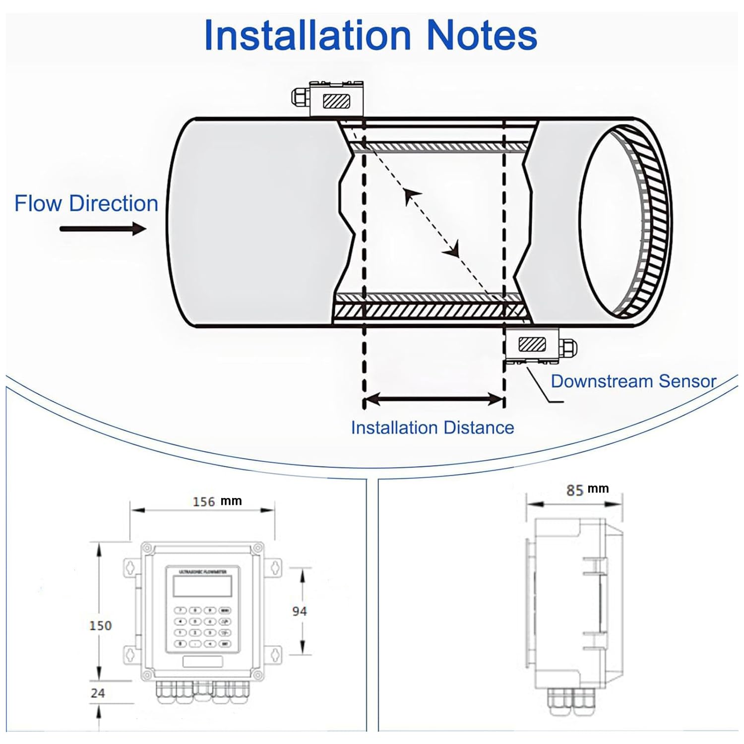 Medidor De Caudal Ultrasónico Portátil, Caudalímetro De Abrazadera, SMT Totalmente Automático, Sin Necesidad de Perforar Tuberías, Instalación en Superficie, Alto Rendimiento, para Aceite y Alcohol