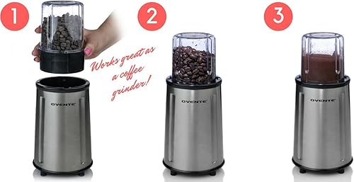 Miniatura 3 de Ovente HS517 - Juego de licuadora flash multiusos de 17 piezas, acero inoxidable