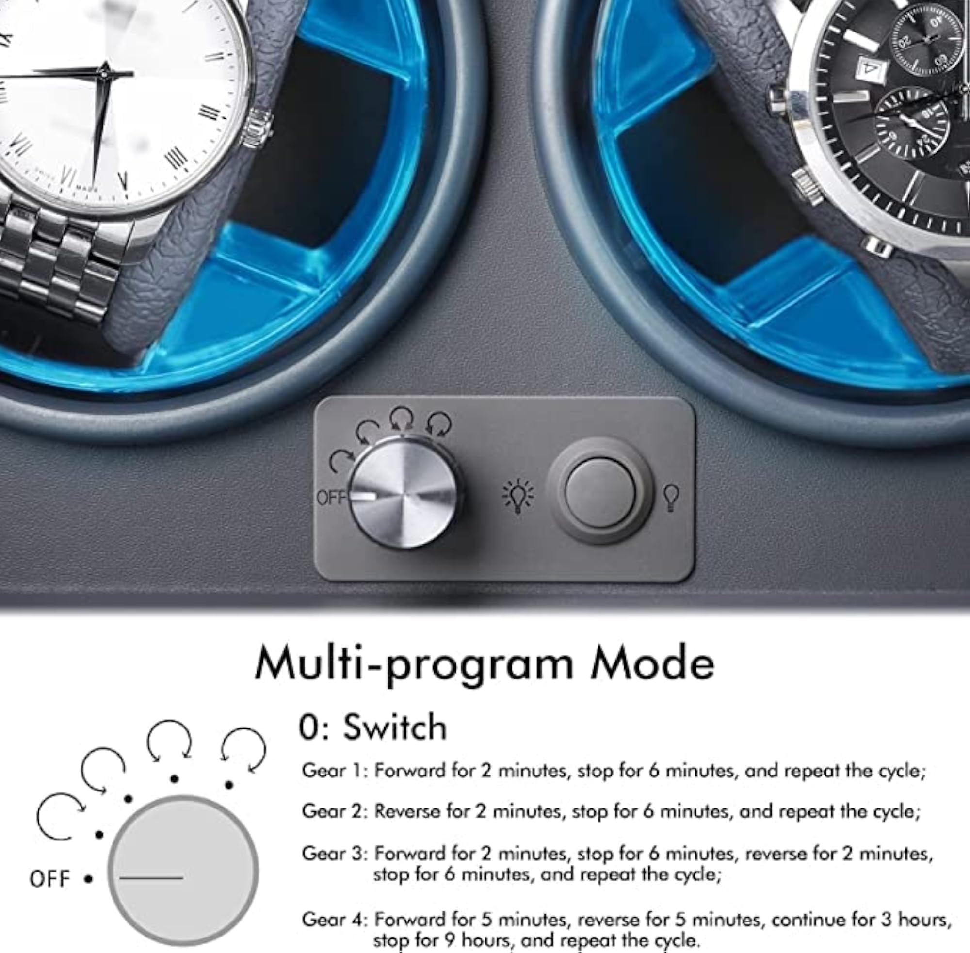 Watch Winder for Automatic Watches with LED Lights