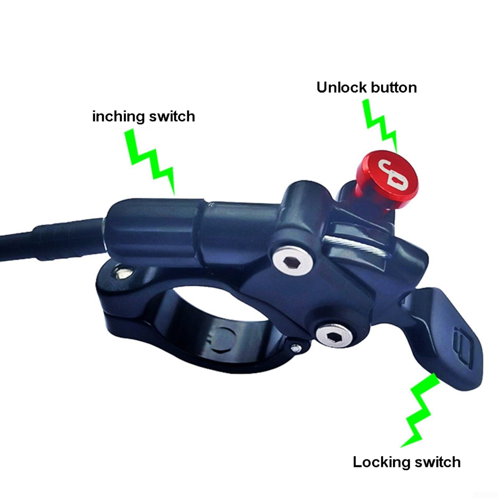 Palanca de bloqueo para bicicleta de montaña, interruptor de control remoto con soporte de cable para manillar Suntour para palanca de bloqueo Rockshox