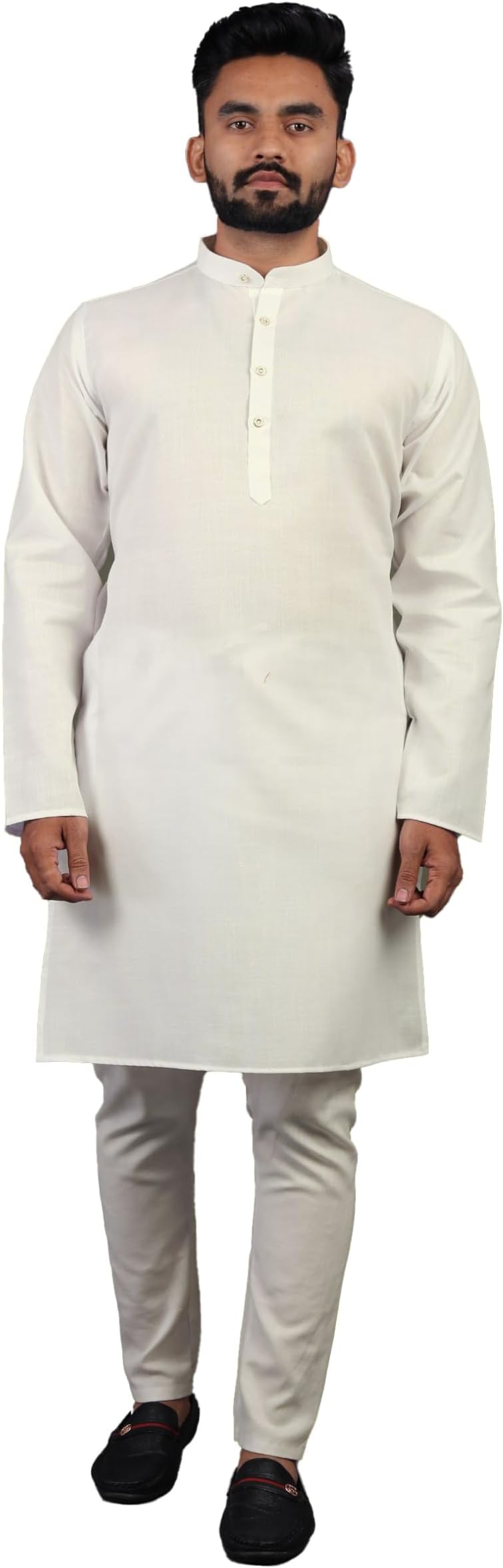 Enmozz® Multi Colored Cotton Plain Men's Ethnic Kurta Only