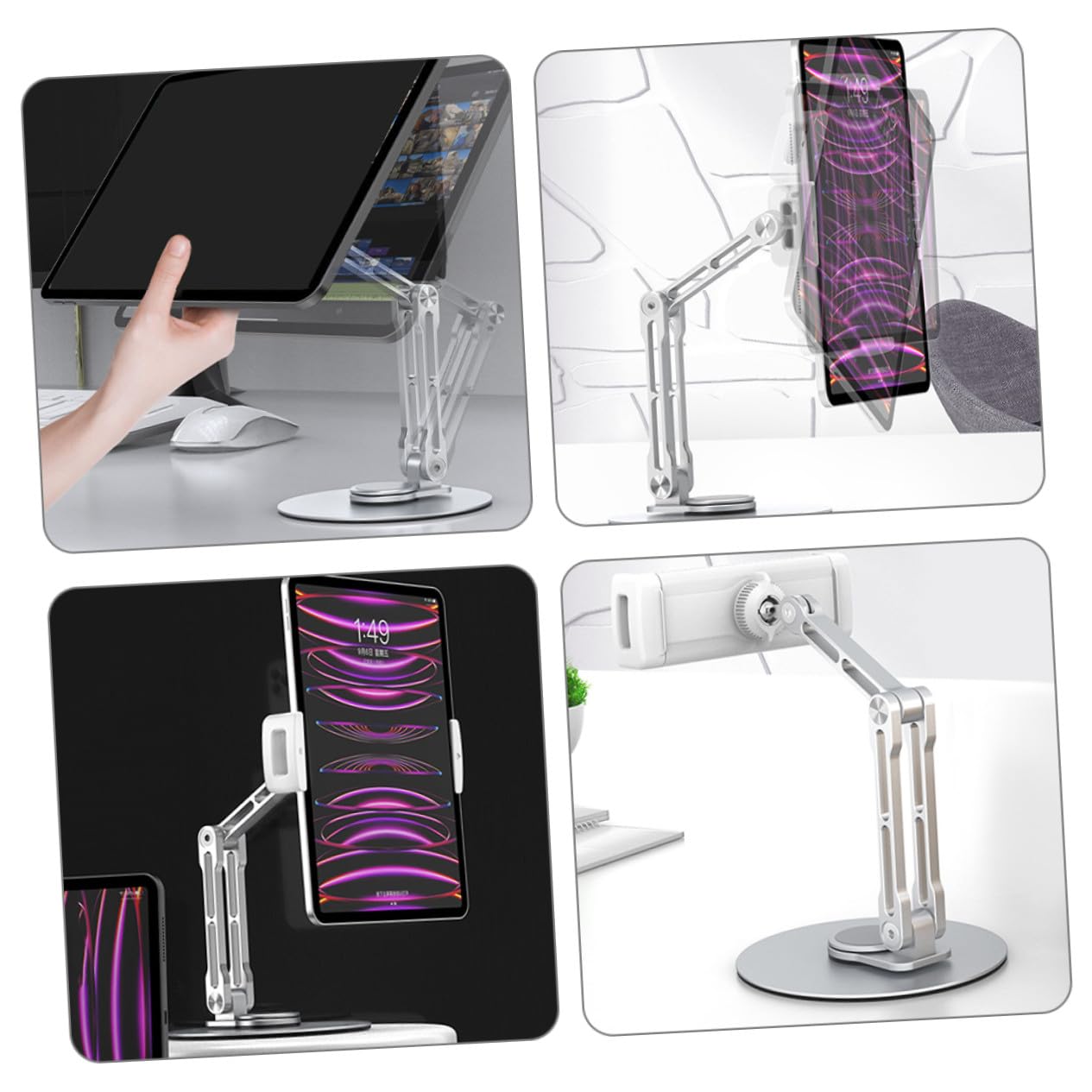 Angoily Support pour Tablette Réglable Pliable Support De Bureau pour Tablette
