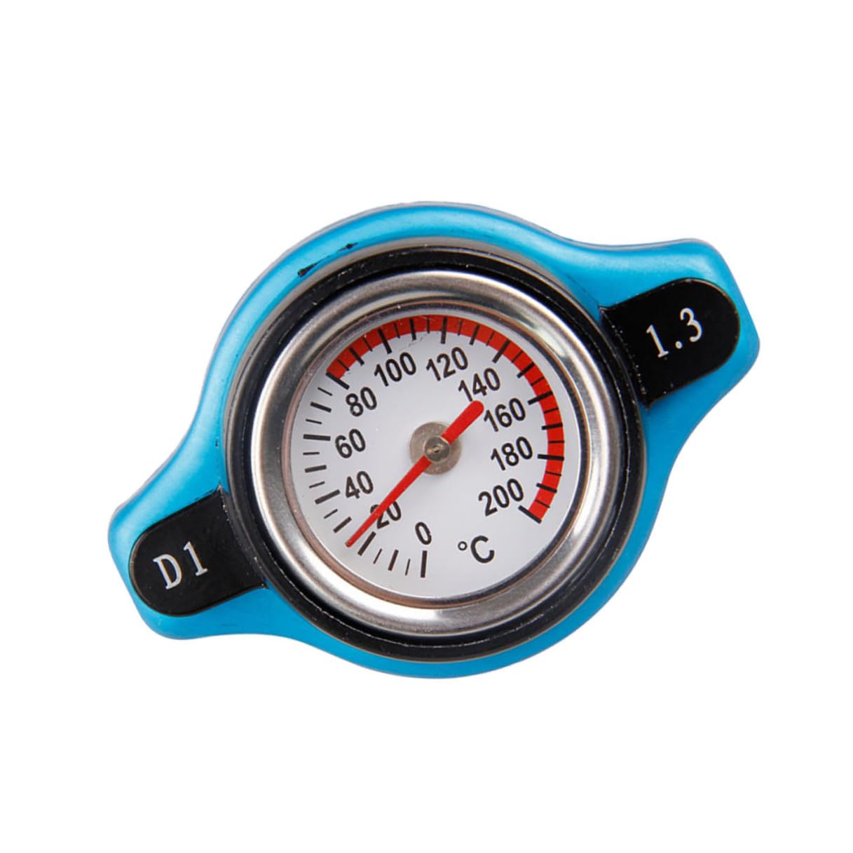 Ipetboom Tapa de Radiador Termostática para Coche con Indicador de Temperatura y Manómetro, Recipiente de Agua para Radiadores, 1.3 Bar
