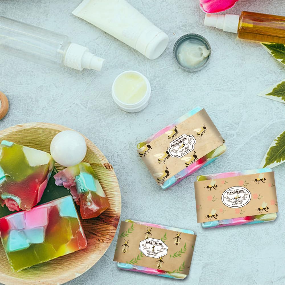 PH PandaHall 90PCS Carta Da Imballaggio Per Sapone, 9 Stili Insetto Sapone Carta Tag Verticale Sapone Carta Kraft Tag Sapone Maniche Copertine Per Sapone Fatto A Mano Lozione Bar Confezione,21x5cm