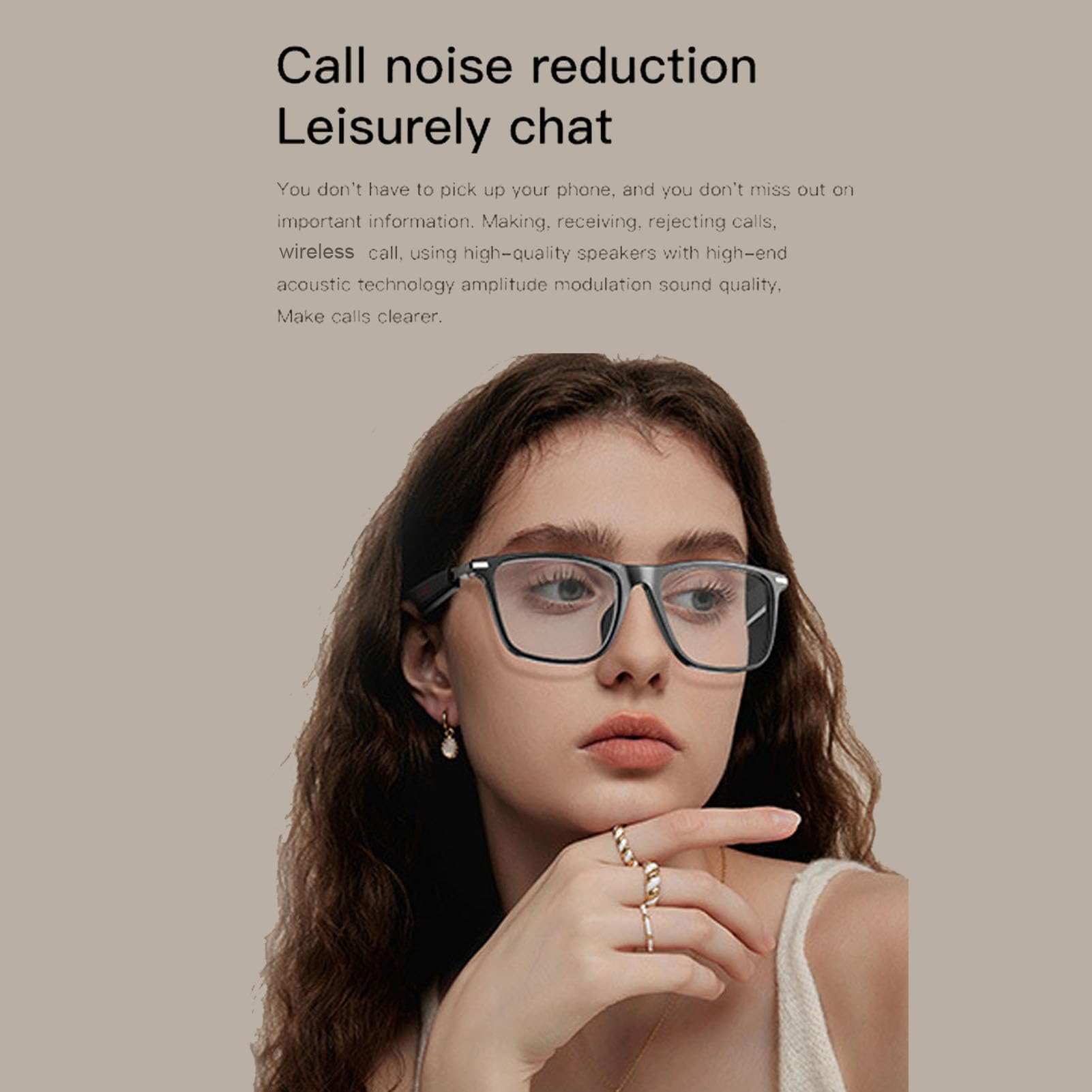 Jectse Lunettes Intelligentes, Lunettes Audio Bluetooth avec Son à Oreille Libre, étanches IP68, pour Les Appels Vocaux, L'écoute de Musique, Les études, Le Sport et Les Activités de