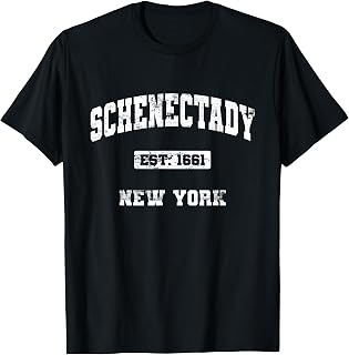 Schenectady New York NY State Vintage Athletic Style T-Shirt