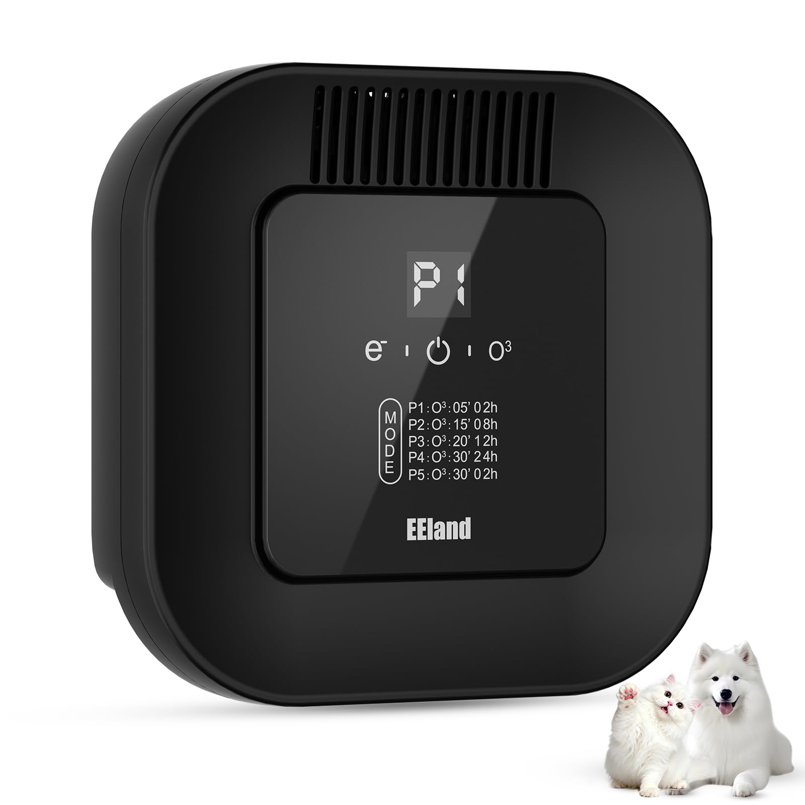 Cat Litter Deodorizer – 99% Odor Removal, Ozone Air Purifier for Pets, Strong Odor Eliminator for Litter Box, Toilet, Closet, Cabinet, Shoe, Garage (Black)