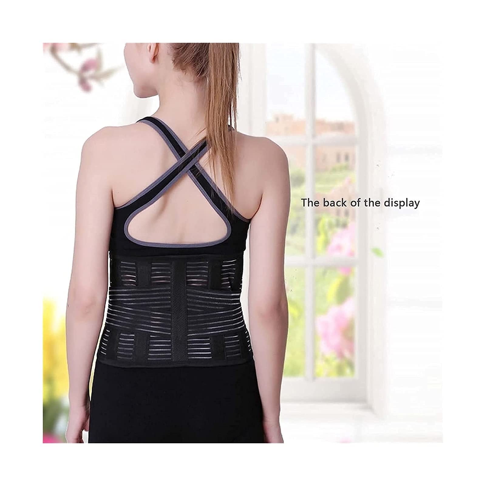 Cinturón de Soporte Lumbar Brace para la Parte Inferior de la Espalda Sport Workout Body Shaper Postura ortopédica de Doble tracción para Alivio de la Espalda (Black S)