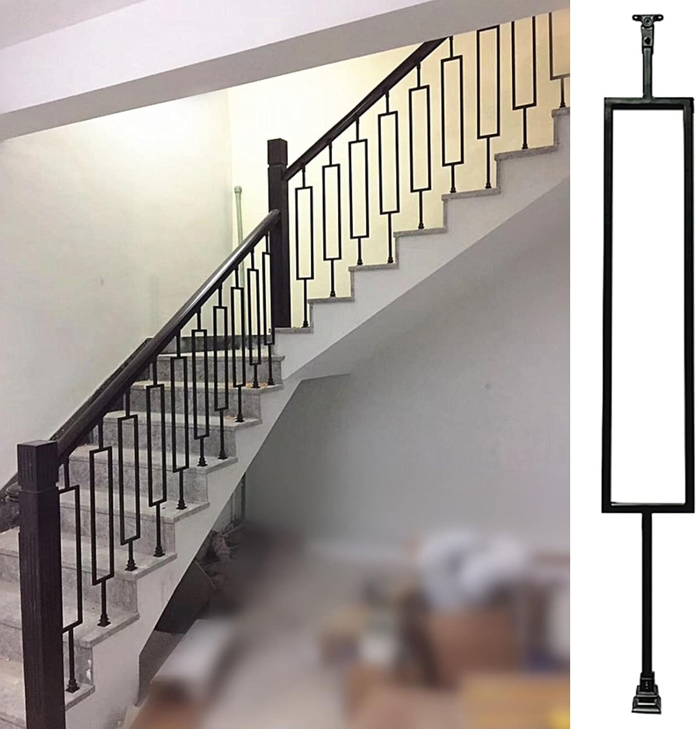 LVLONG Indoor Outdoor Deck Balusters with Shoe, 95cm Tall Stair Railing