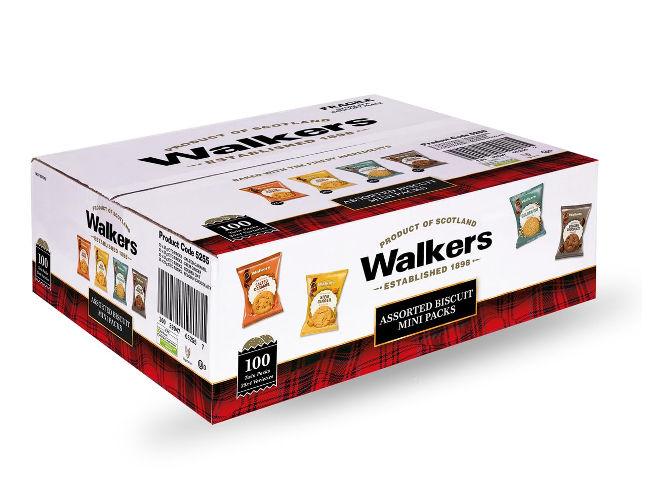 Walkers Assorted Shortbread Variety Mini Packs Biscuits (100 Packs (1 Box))