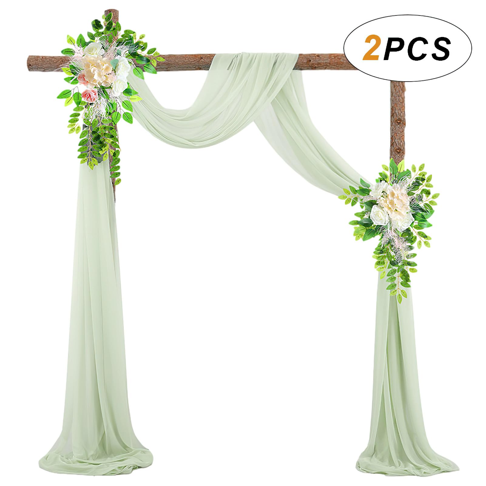 Showgeous 2 pannelli tende in chiffon per arco nuziale 28 x20ft tessuto azzurro drappeggio arco tende in chiffon trasparente decorazioni in tela per soffitto