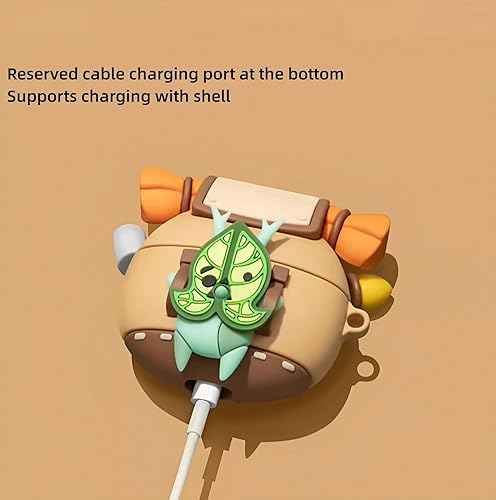 Miniatura 5 de Funda de silicona Korok compatible con Airpods de 3 generación con llavero, funda protectora a prueba de golpes Anime Yahaha para Airpods 3 con kit