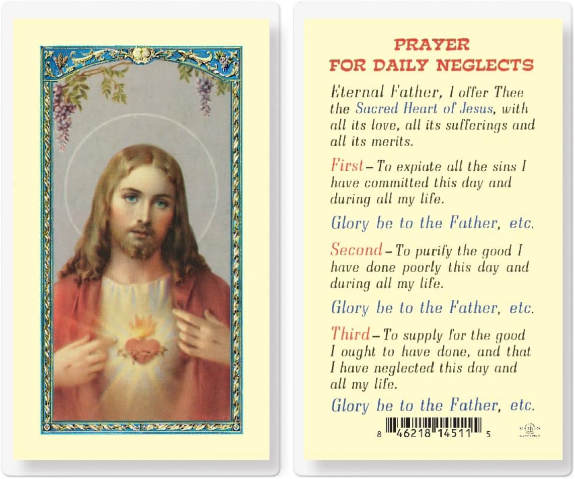 Generic Prayer for Daily Neglects Laminated Holy Cards, 25-Count Value Pack