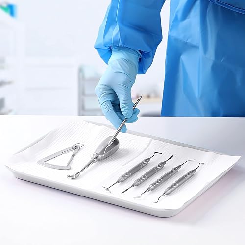 Miniatura 9 de JMU Bandejas dentales autoclavables, bandejas de plástico dentales para instrumento blanco, 13.25" X 9.75", tamaño B