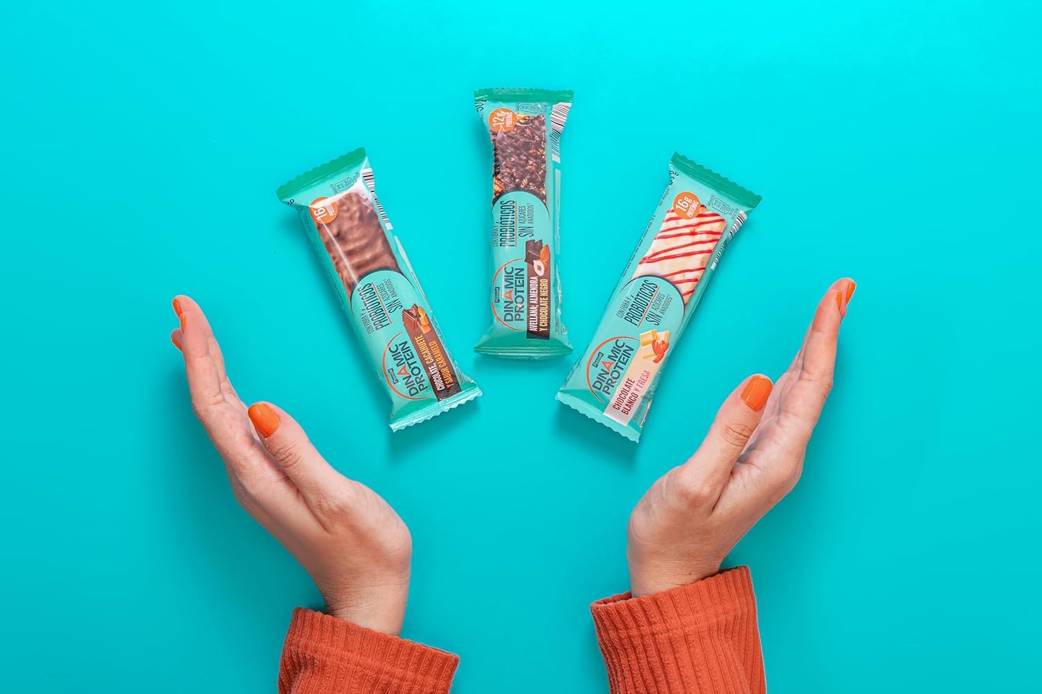 Dinamic Protein- Barritas de Proteína- Chocolate Negro y Frutos Secos- 12g de Proteína por Barrita- Con Probióticos y Fibra- Caja de 12 Unidades- Sin Gluten