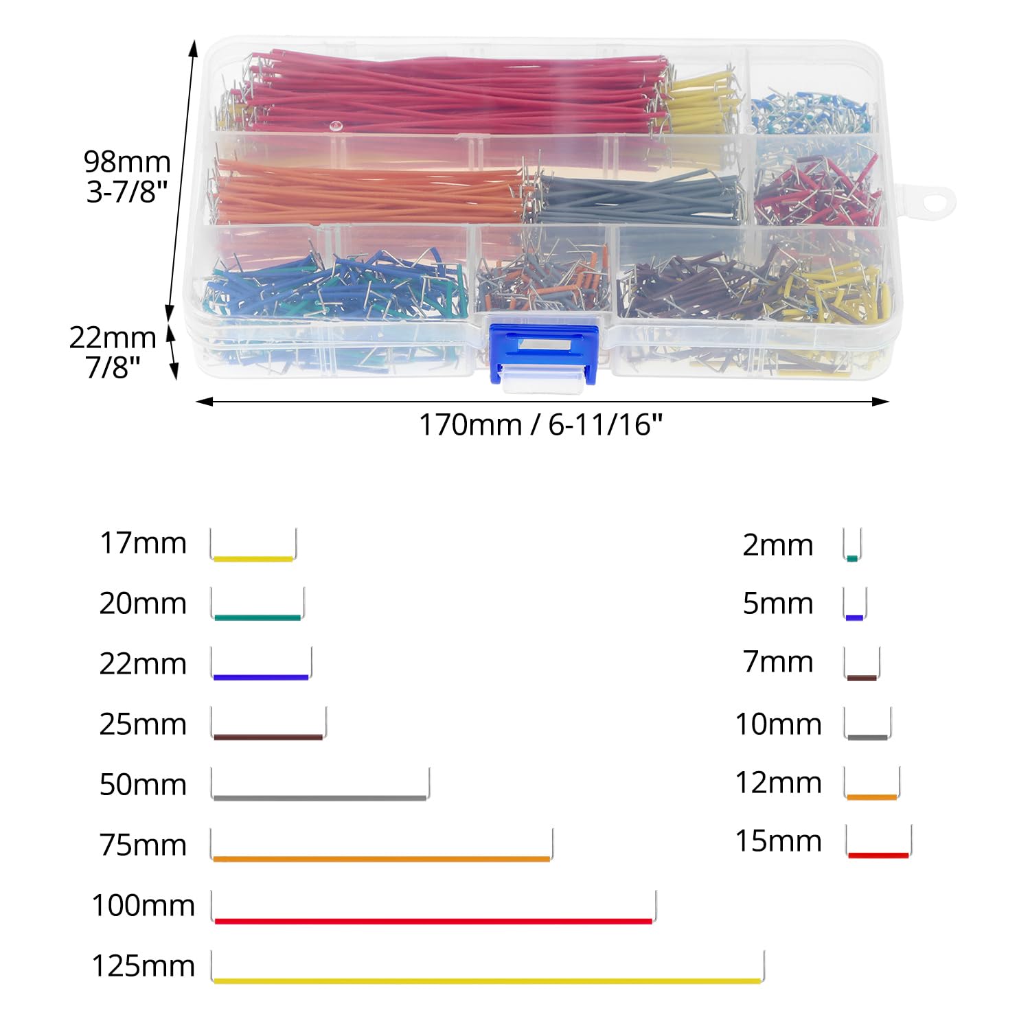 QWORK® 840 Pezzi Breadboard Jumper, Breadboard Jumper Wires Filo Maschio a Maschio, Breadboard Cavo Assorted Kit con Scatola di Smistamento