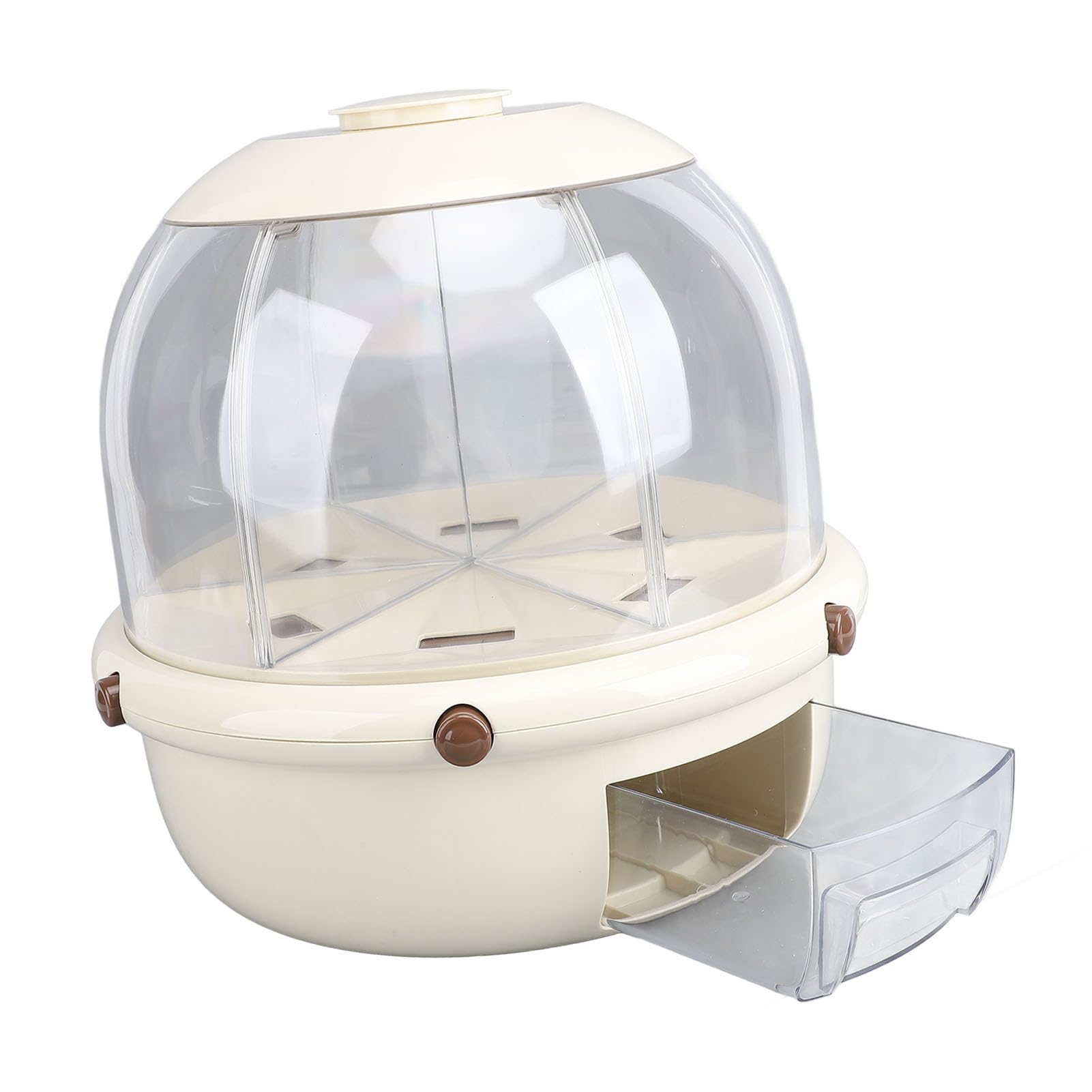 Focket Dispenser per Cereali, Dispenser per Riso a Doppio Strato con 6 Scomparti con Rotazione di 360 Gradi, per Alimenti con Uscita con un per l'organizzazione del Bancone della per la Conservazione