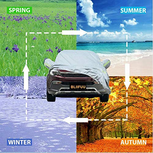 Bliifuu Car Cover,SUV Protection Cover Breathable Outdoor Indoor for All Season All Weather Waterproof/Windproof/Dustproof/Scratch Resistant Outdoor UV Protection Fits SUV Car (190''Lx75''Wx72''H)