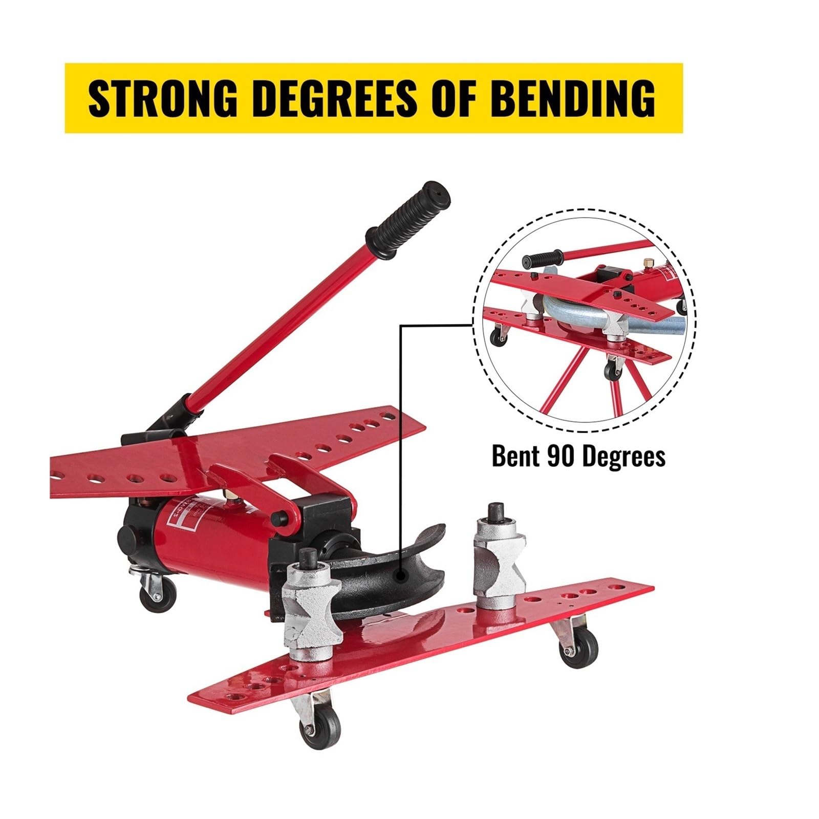 SWG-2 Integral Hydraulic Pipe Bender 16 Ton Ręczne narzędzie do gięcia rur miedzianych i stalowych 1/2in-2in z zestawem 5 matryc prac hydraulicznych Do użytku DIY