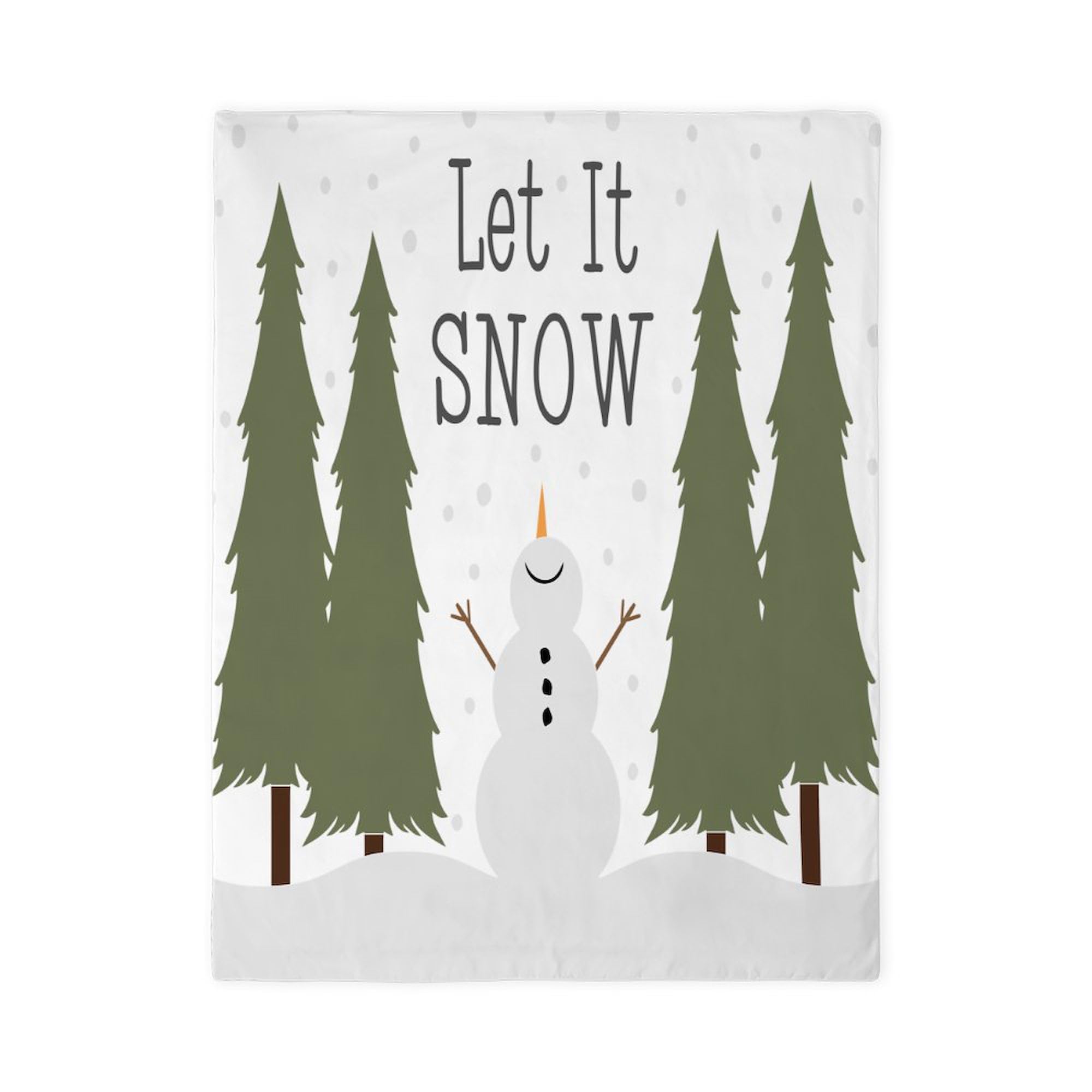 CafePress Let It Snow Snowman Twin Duvet Cover, Printed Comforter Cover, Unique Bedding,