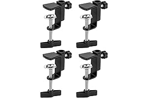 QWORK Universal Desk C-Clamp Mount Extender Arm Grip with 1/2" Thread Hole,...