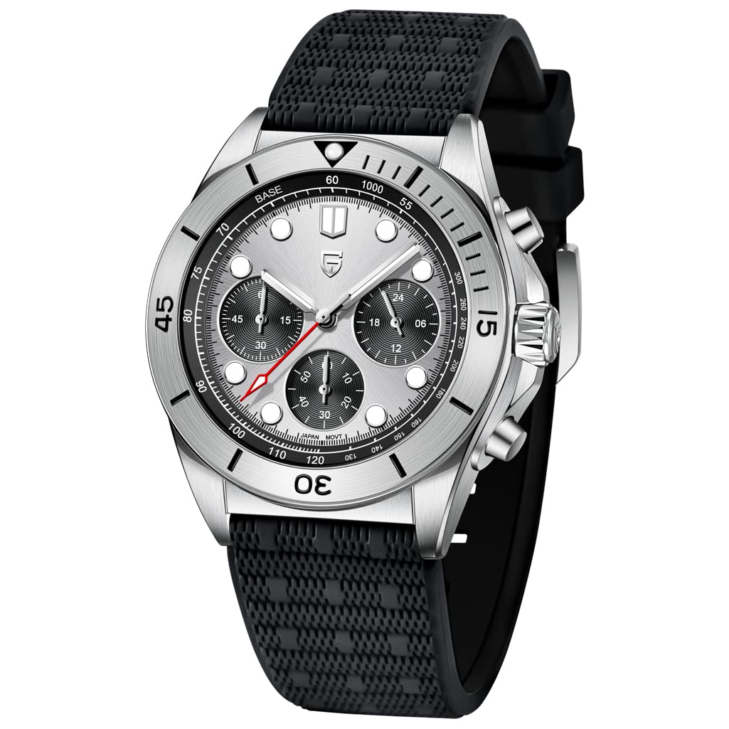 HaiQin Pagani Design 1705 V2 Mens Chronograph Watches Japan VK63 Movement Stainless Steel 100M Waterproof Fashion Sports Quartz Wrist Watch, Rubber Grey (B0BN63JFCW) Amazon Price History, Amazon Price Tracker