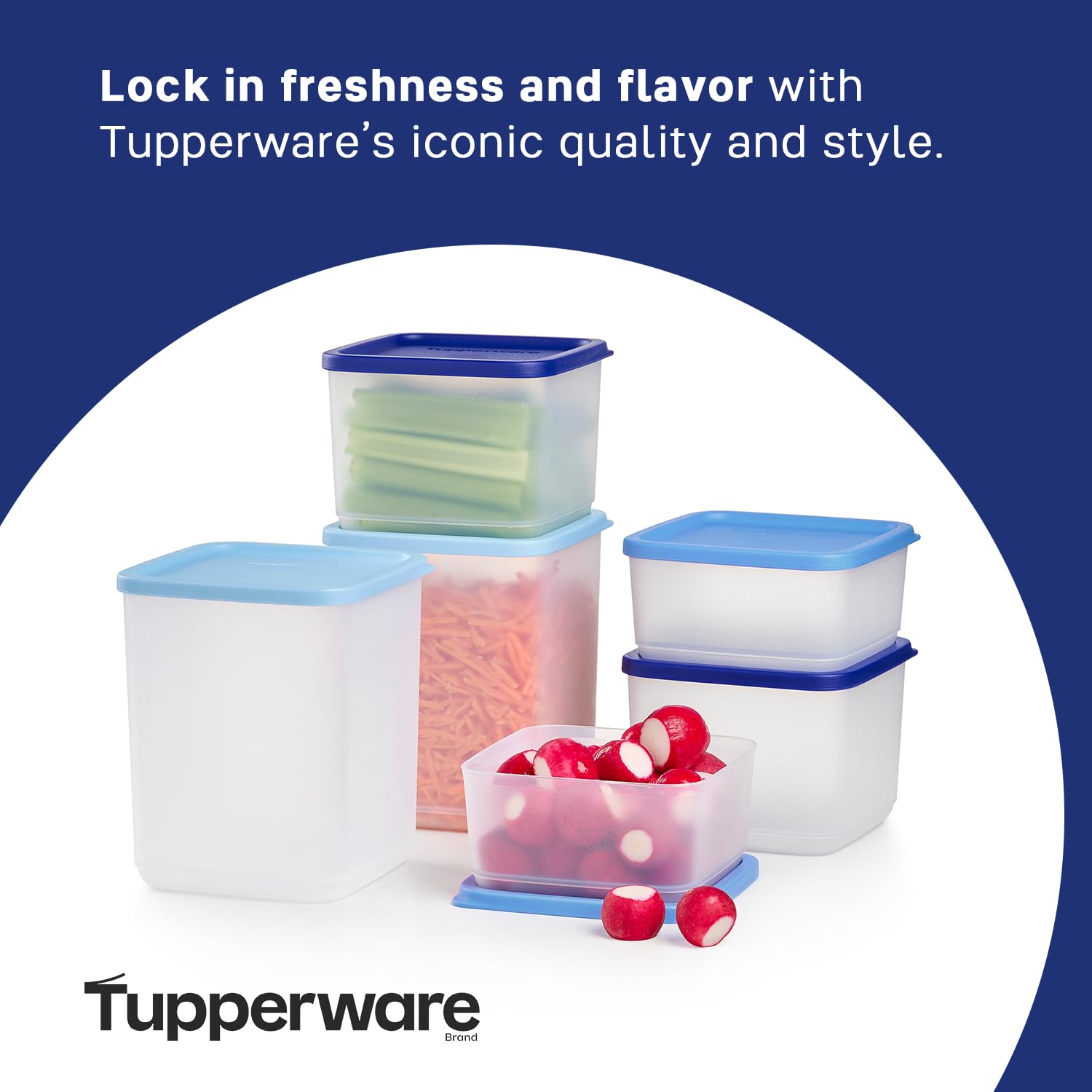 Amazon｜Tupperware Stacking Square Storage Set - Dishwasher Safe
