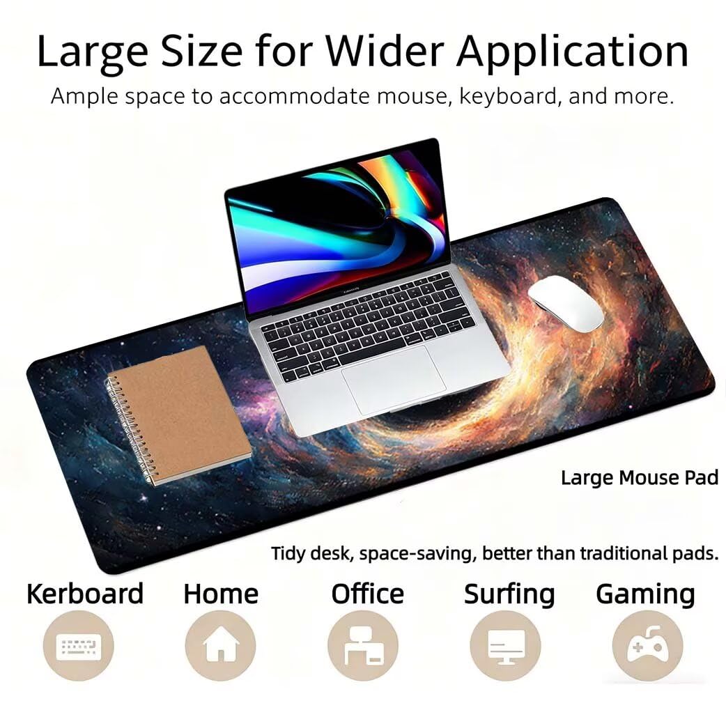 Lpfieonn Rosa Großes Schreibtischunterlage, XXL Schreibtischunterlagen, Blau XXL Wasserdicht Gaming Mousepad mit Vernähter Rand und Rutschfeste Gummibasis, für Laptop/Hause/Büro 120x60cm PF-3045