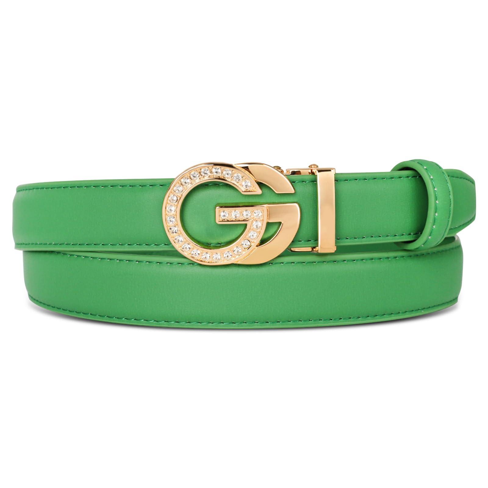 Women's Leather Belt with Buckle - Ideal for Dresses, Jeans, and Coats