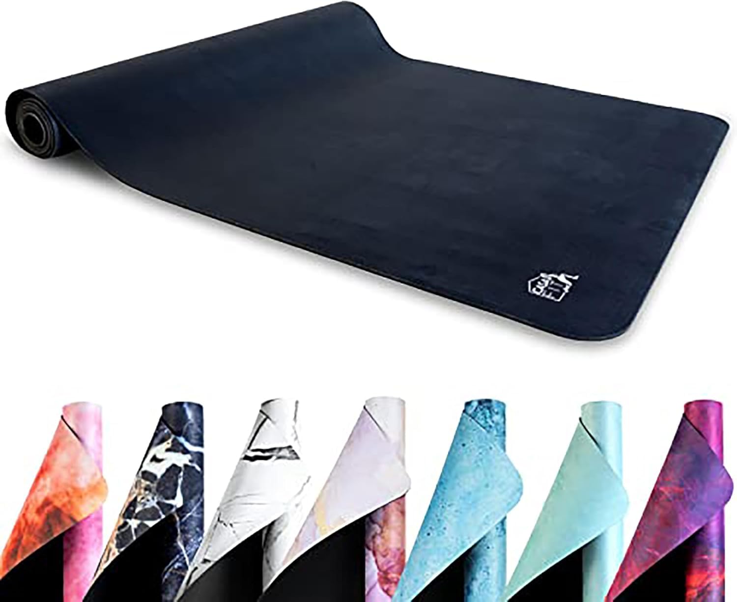 Esterilla de yoga de caucho natural | Esterilla de yoga antideslizante y acolchada | Esterilla de fitness para yoga, pilates, esterilla de gimnasia, esterilla deportiva con correa de