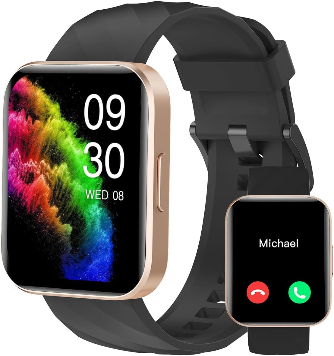 RUIMEN Montre Connectée Homme Femme Montre Sport Appel pour Android iOS | Smartwatch Etanche IP68 Podometre Cardiofrequencemetre Oxymetre SpO2 Multisport Notification Chronometre Cycle Menstruel
