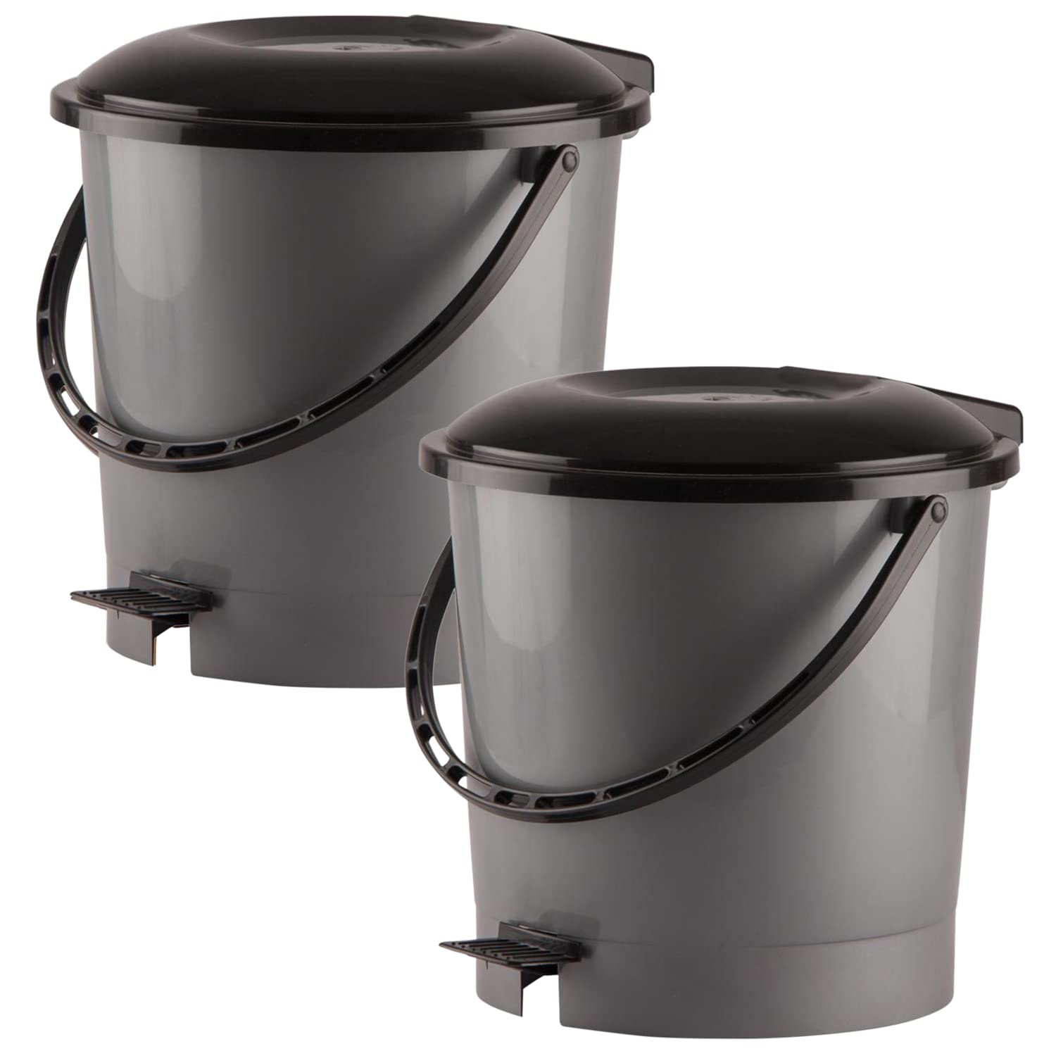 Kuber Industries Multiuses Plastic Pedal Dustbin, Waste Bin, Trash Can With Handle, 7 Litre- Pack of 2 (Grey)-47KM0755 (B09NGZ86M8) Amazon Price History, Amazon Price Tracker
