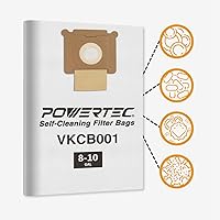 Vista 5 de POWERTEC VKCB001 Bolsas de polvo para Vacmaster 9PK, para VK811PH, VK1011SIWTH aspiradoras húmedas/secas de 8 a 10 galones, repuesto para bolsas