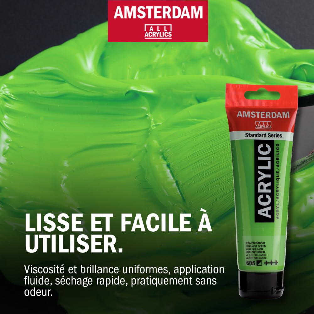 Amsterdam Acrylfarben Profi Set – 73 x 20 ml Acrylfarben + 3er Pinselset (Größen 4, 8, 16) | Künstler Acrylfarben Set für Leinwand, Malerei, Mixed Media & Einsteiger