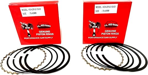 Miniatura 1 de Lil Red Barn Dos juegos de anillos de pistón compatibles con Kohler KT17, KT19, M18, M20, MV16, MV18, MV20, reemplaza 52-108-09-S Envío estándar de