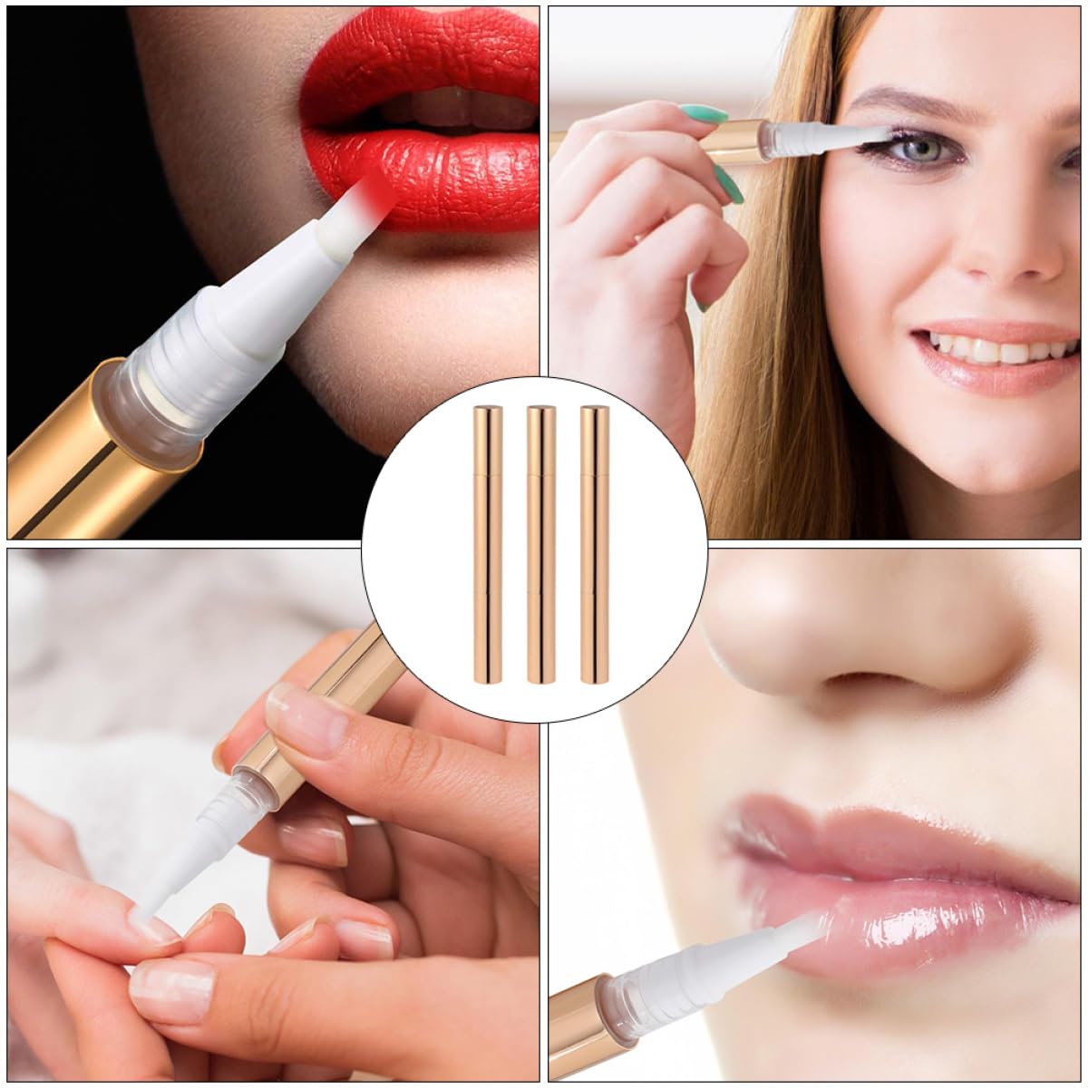 3 Set Ricaricabili Per Lucidalabbra Bottiglie Rotanti Per Unghie Per Make Up E Te 3 Pezzi * 3