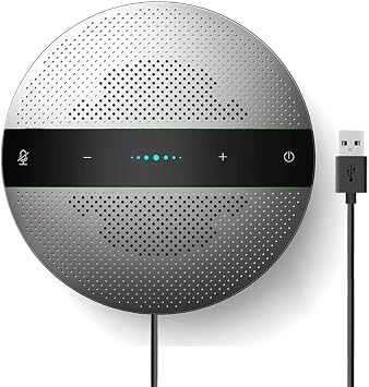 Project Telecom Wired Speakerphone with Noise Cancelling Microphones   Conference Speaker for PC Laptop   3.5mm Headset Jack   Plug and Play   Ideal for 1-6 Participants