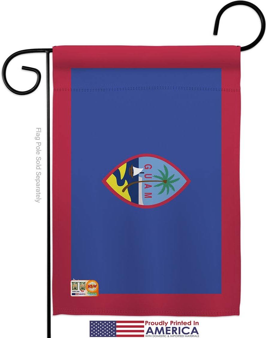 Guam Garden Flag Set Wall Holder Regional Nationality Nation International World Country Particular Area Small Decorative Gift Yard House Banner Made In USA 13 X 18.5