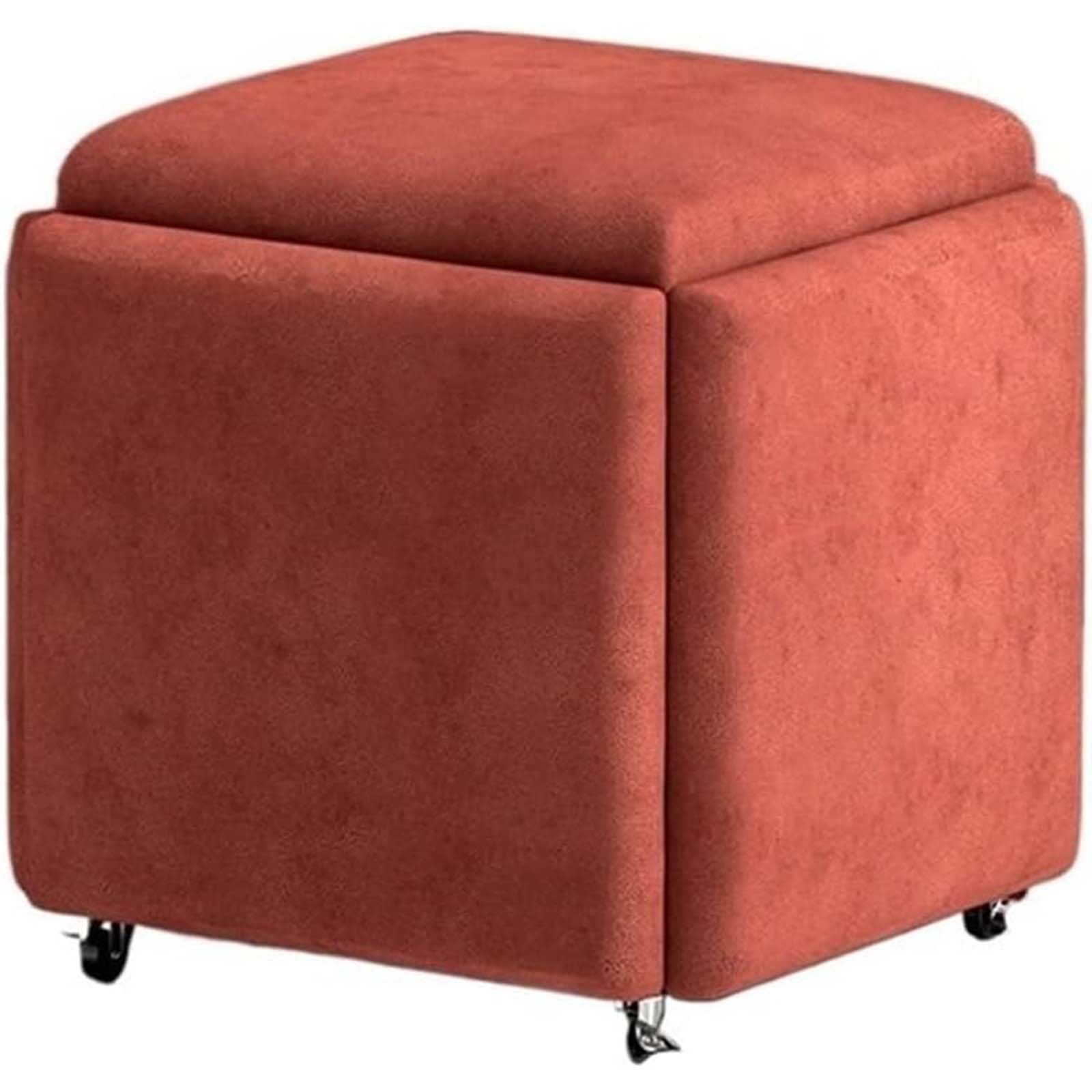 LMMIAOZ 5 in 1 Multifunctional Stackable Set with Swivel Casters Cube Chair Stool for Living Room Bedroom 35 * 35 * 38cm