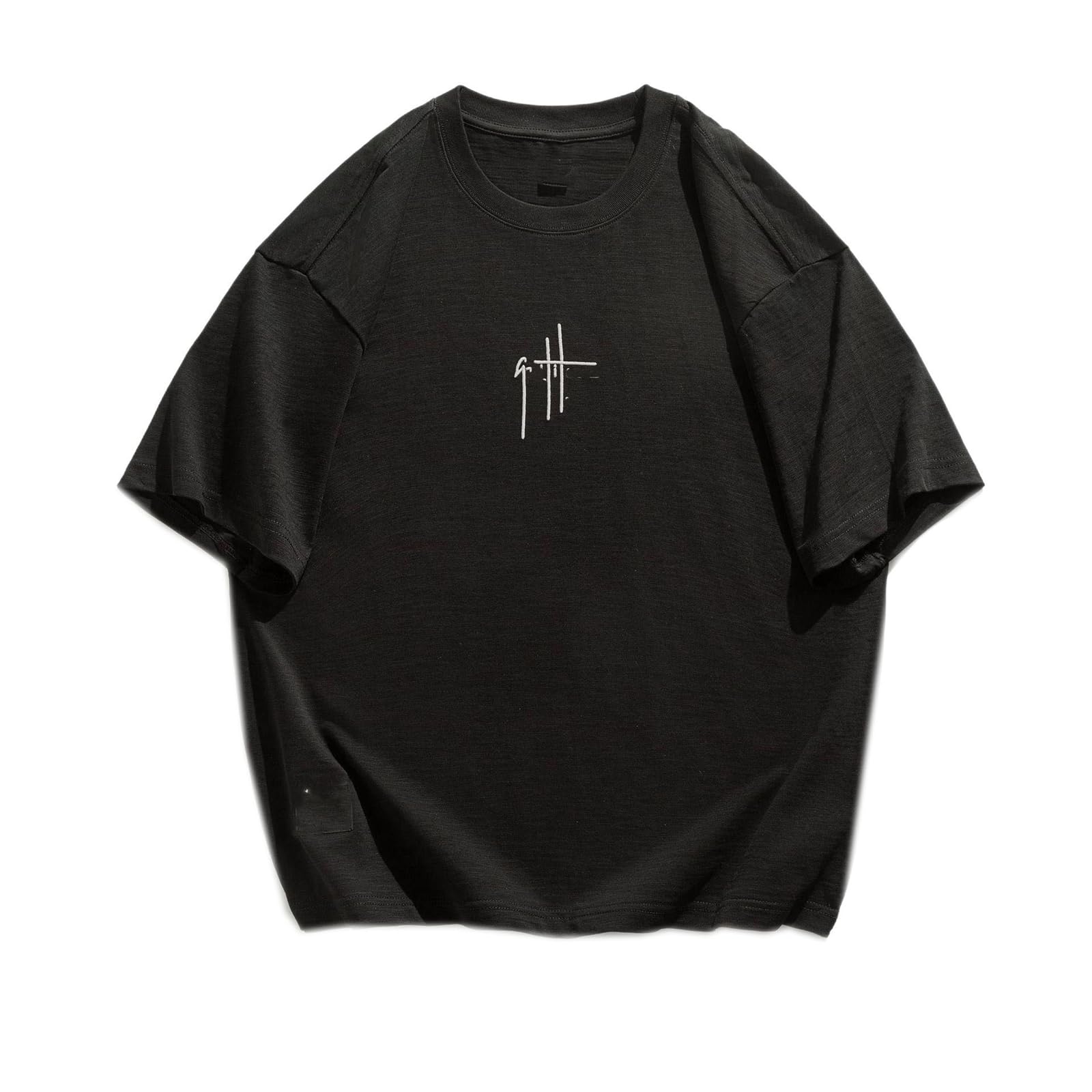 Herren Baumwoll T-Shirt Sommer Japanisch Stil Locker Kurzarm Oberteil