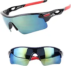 Óculos de Sol Esportivo Masculino – Lentes Espelhadas Azul-Verde UV400