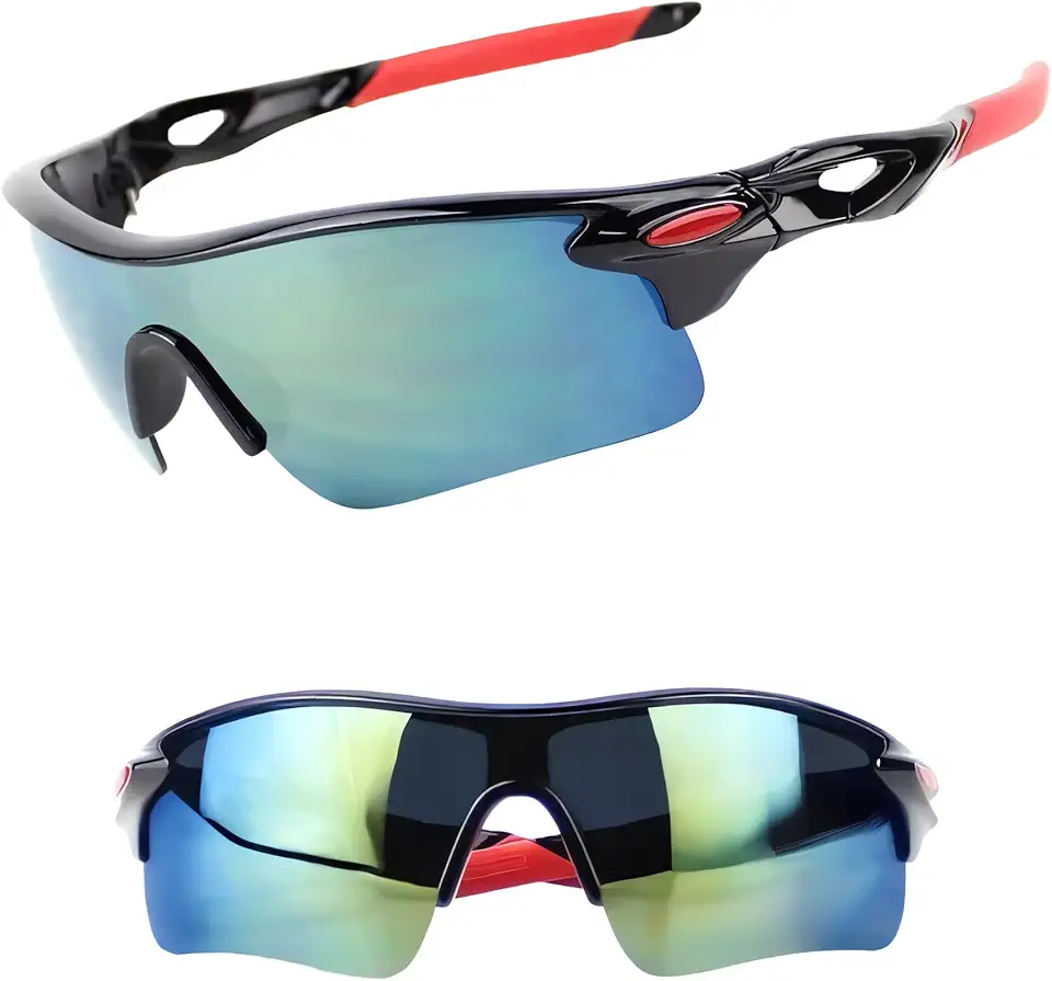 Óculos de Sol Esportivo Masculino – Lentes Espelhadas Azul-Verde UV400