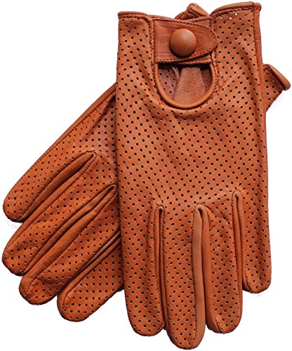 Riparo Motorsports Men's Genuine Leather Driving Gloves X-Large Cognac