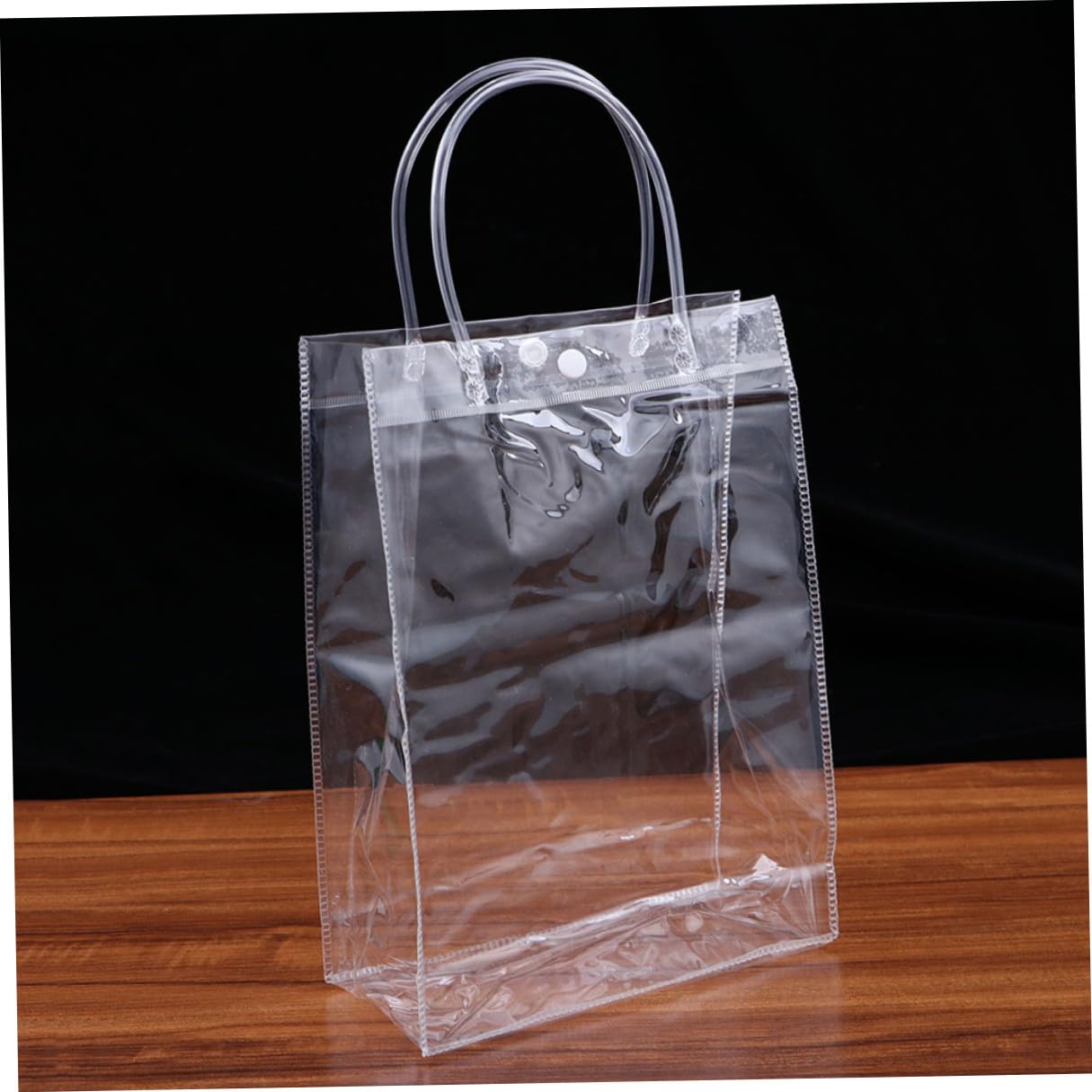 TOGEVAL 24 piezas Bolsas de Plástico Transparentes Reutilizables con Asas Mediano Pack de Unidades para Regalos y Fiestas Resistentes y Fáciles de Usar